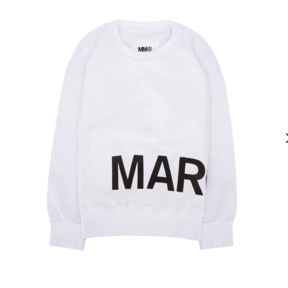 Maison Margiela Kids MM6 Logo Print Crew Neck Sweatshirt
